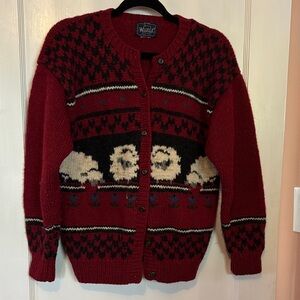 Woolrich Red and Black Patterned Cardigan